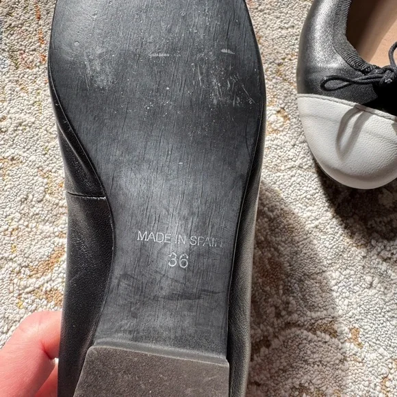 Black and White Elodie Women's Flats - Picture 2 of 5